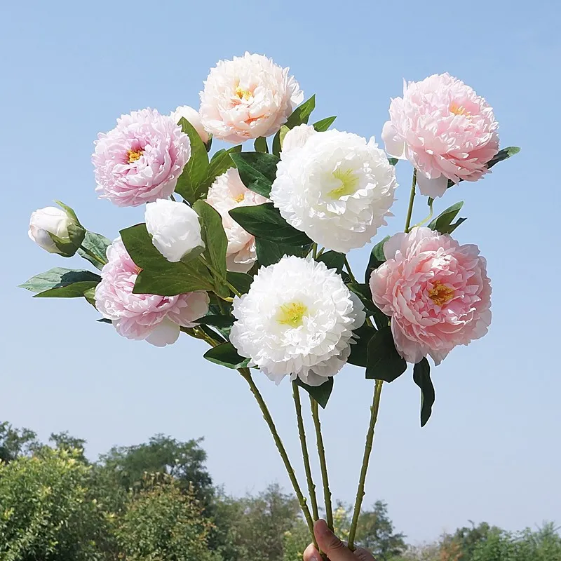 29.1 Inch Yangfei Peony Artificial Flower for Home Decoration Wedding Studio Soft Furnishing