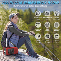 ABKQ-Multi-Function Emergency Radio With AM/FM Band Hand Crank Radio Solar Charging Lighting Disaster Prevention Radio