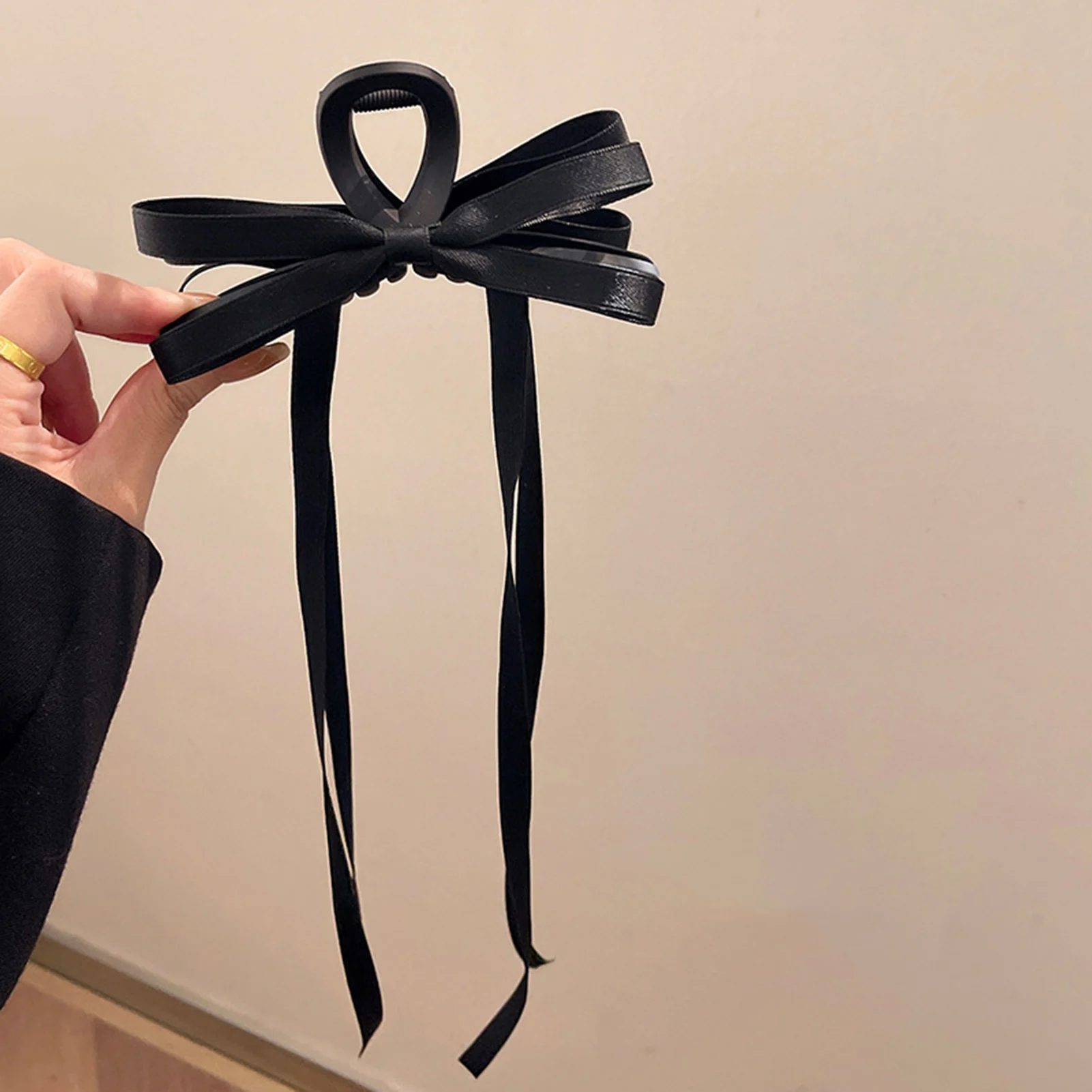 مشابك شعر كبيرة مع شريط طويل للنساء من الراتنج مشبك شعر كلاسيكي إكسسوارات شعر كلاسيكية غير قابلة للانزلاق حامل قوي