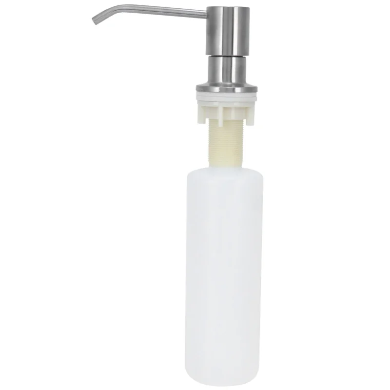 

Kitchen Sink Soap Dispenser Brushed Refillable Reusable Lotion Pump Bottle Organizer