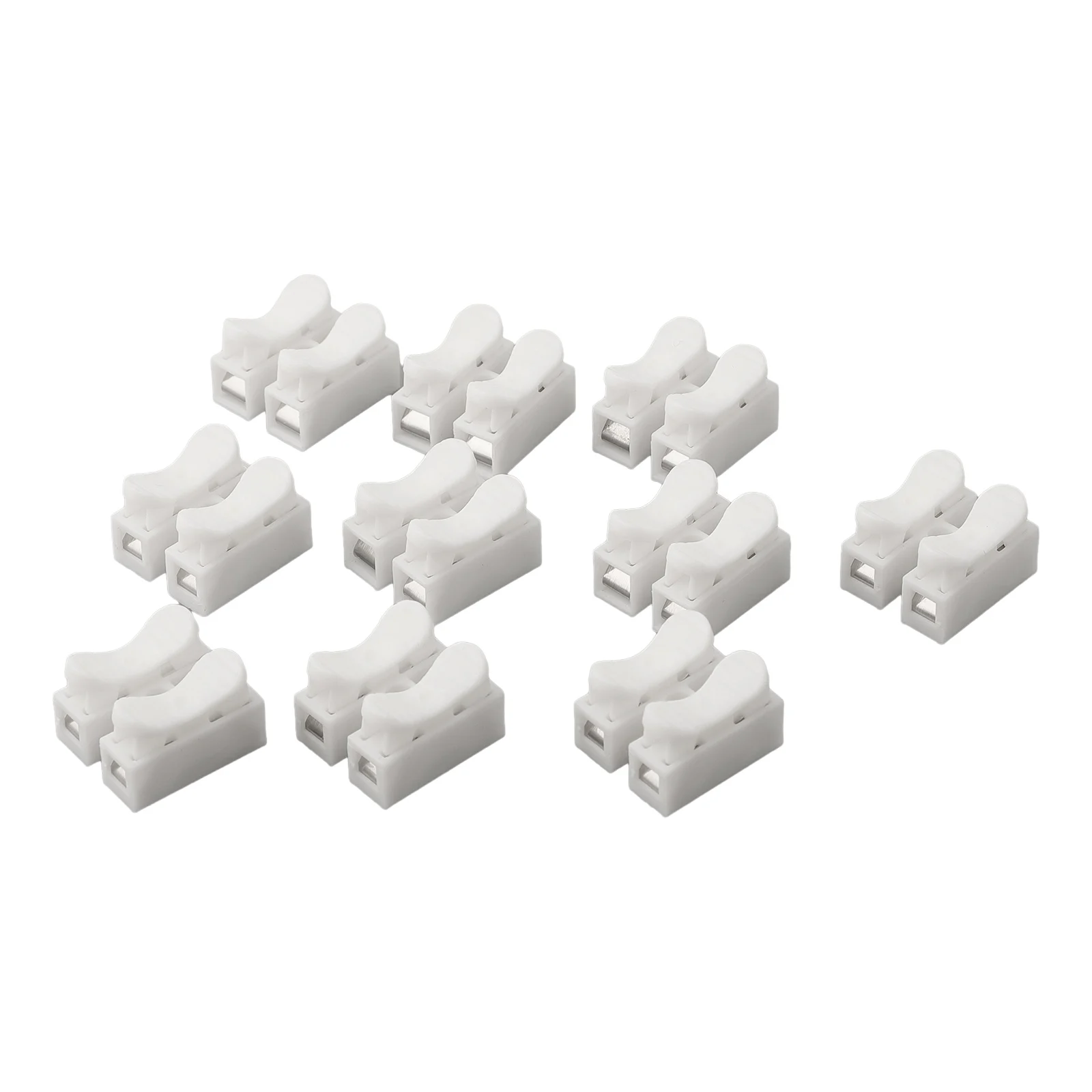 CH2 Quick Wire Insertion Terminal Blocks for LED Strip Lights 10 pcs 2-Pin DIN Interface Fire Resistant Steel and PP Material