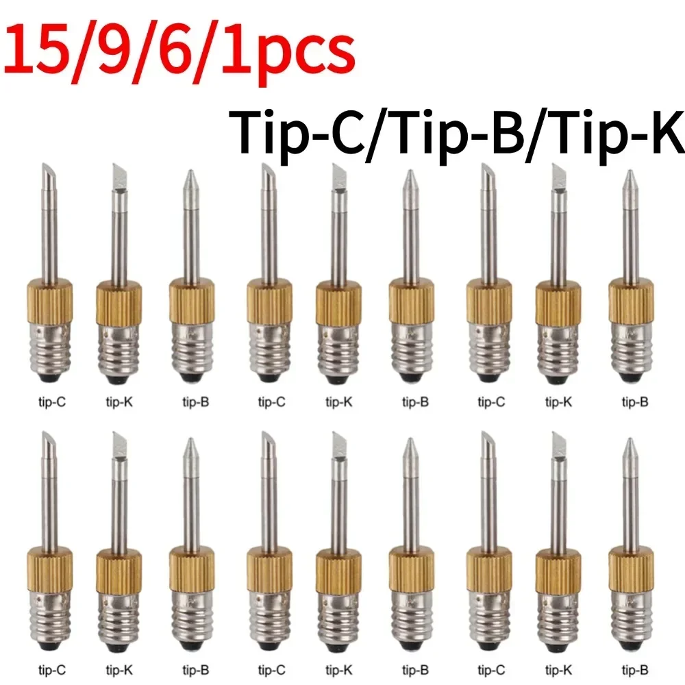 B C K 타입 전기 납땜 다리미 팁 세트, E10 인터페이스 납땜 팁, 용접 도구용 USB, 15 개, 9 개, 6 개, 3 개