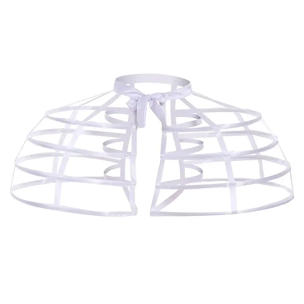 Women's Double Bustle Cage Underskirt Petticoat Victorian Pannier Hoops 2023