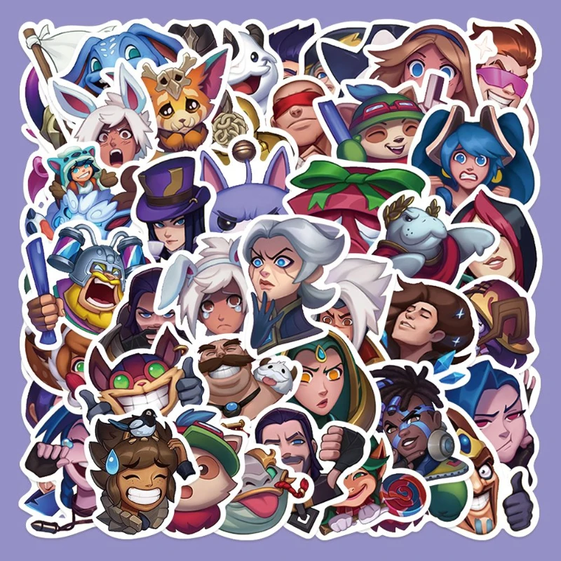 50/30/10PCS ‌League of Legends Popular Game Surrounding Expression Graffiti Stickers Cute Decoration IPad Water Cup Stickers