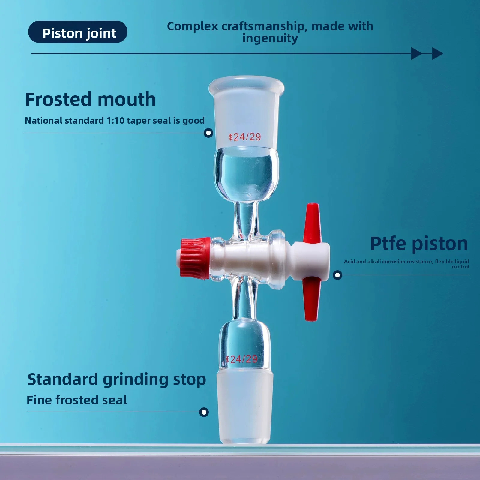 A67 Straight/Bent PTFE Stopcock Adapter – Borosilicate Glass Vacuum Flow Control Connector for Lab