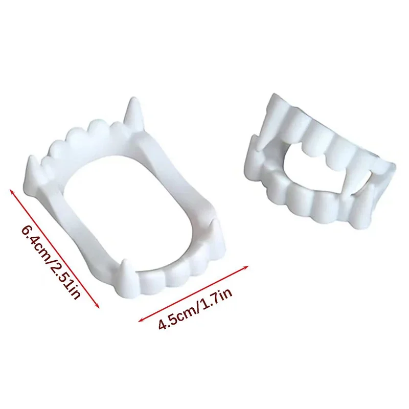New 10Pcs Halloween Party Prank Toys Simulation Rotten Teeth Vampire Denture Masquerade Cosplay Fake Teeth Trick Props