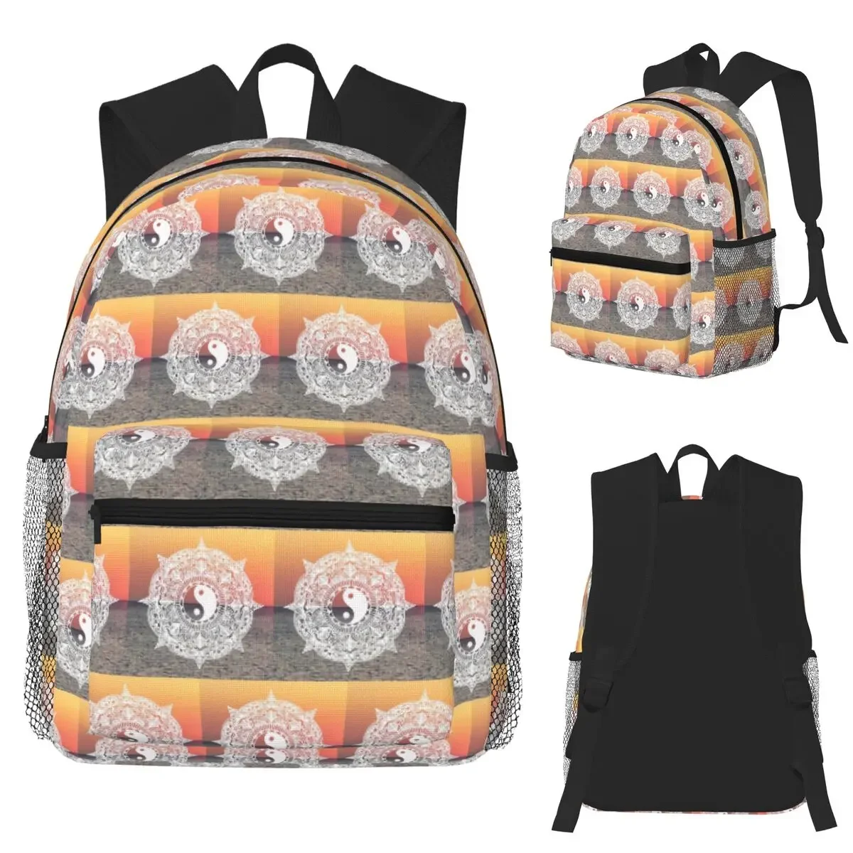 

Sunset Yin Yang Mandala Student Backpack School Bag Hiking Travel Daypack for Men Women Fashion Bookbag Shoulder Bags