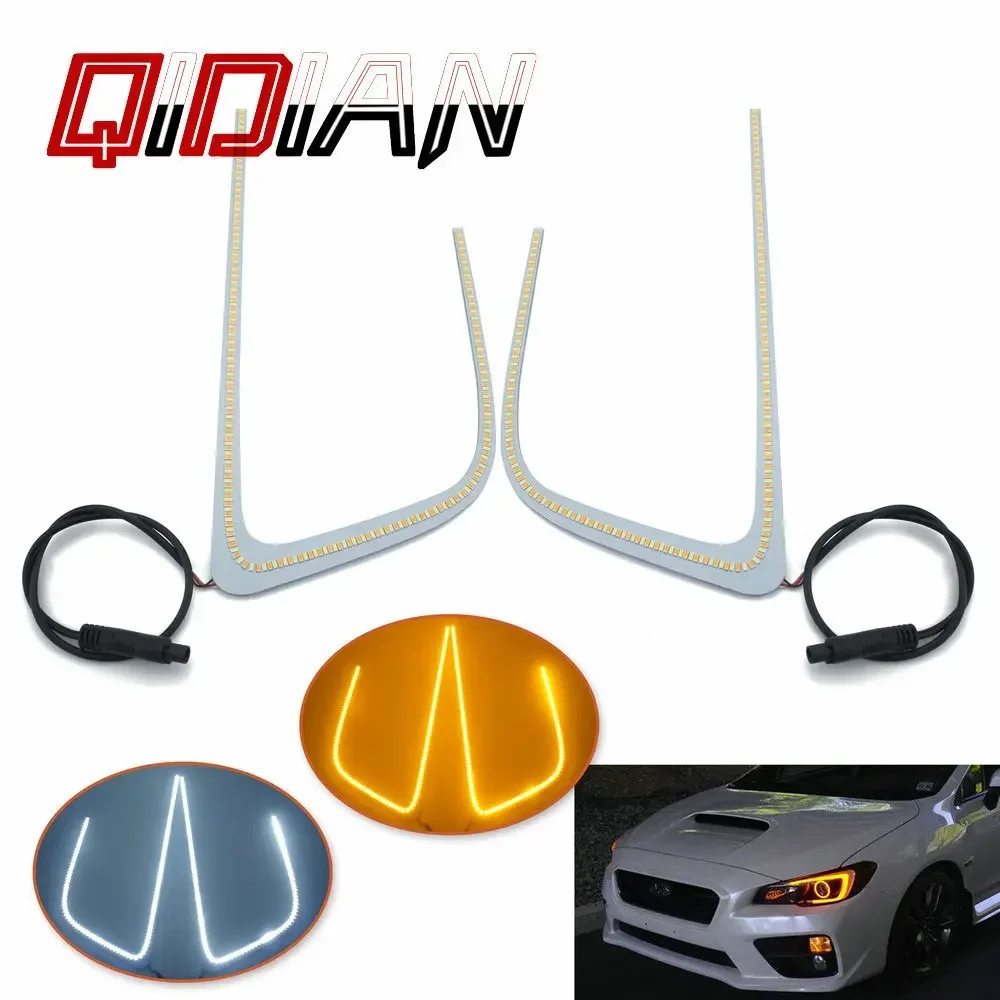 For Subaru WRX STI Legacy LED Light Turn Signal Lights Switchback Dual-Color White/ Amber Headlight Daylight 2015 2016 2017 2018