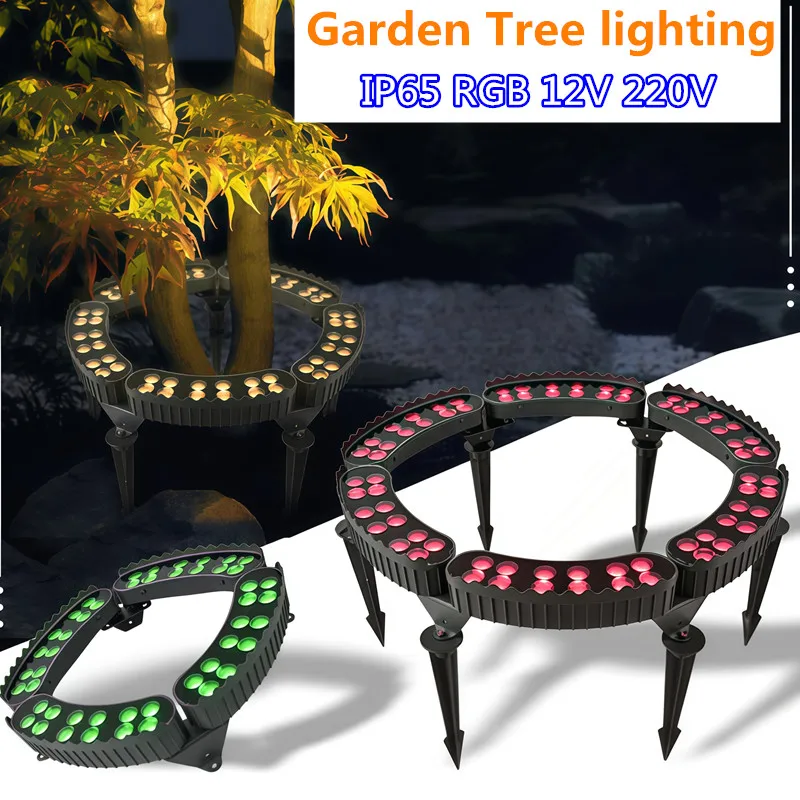 

12W RGB LED Garden Lights Tree Lighting Outdoor IP65 Waterproof Path Spotlight Can Be Spliced 60W 72W Nightscape Landscape Lamp