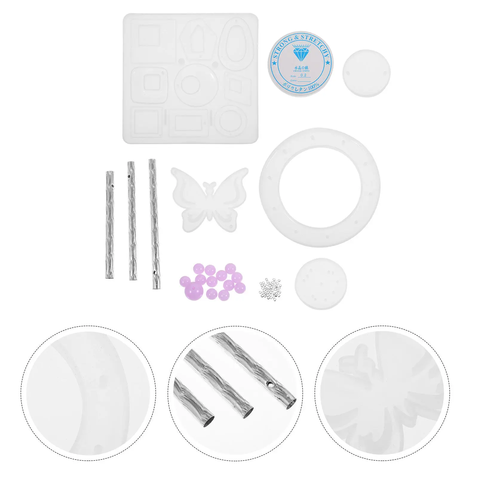 

1Set Butterfly Shaped Silicone Mold for Wind Chime DIY Projects Epoxy Jewelry Making Resin Casting Kit Wall Pendant Hanging
