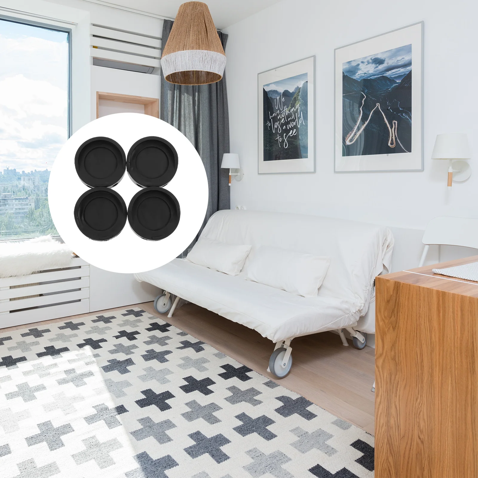 

Rubber Furniture Pads Anti Skid Chair Feet Covers Quiet Floor Protectors Table Mats Caster Wheels Leg Protectors Home Bedroom