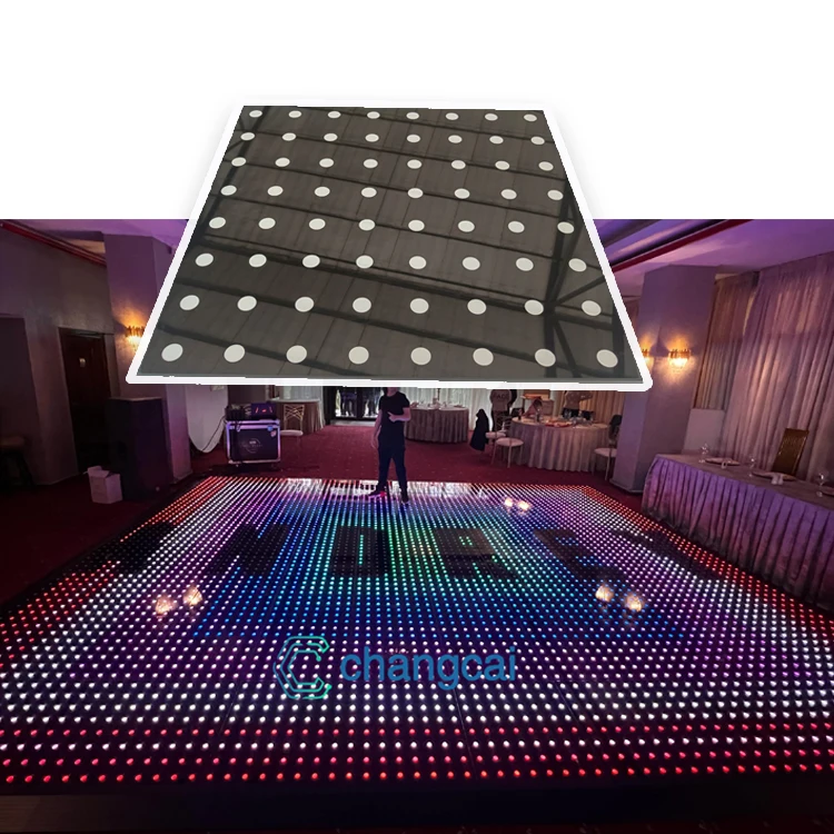 Professional Manufacturer IP65 Rated Mirror 3D LED Dancing Floor Projection Lights RGB Pixel DMX512 Control 40,000 Hours