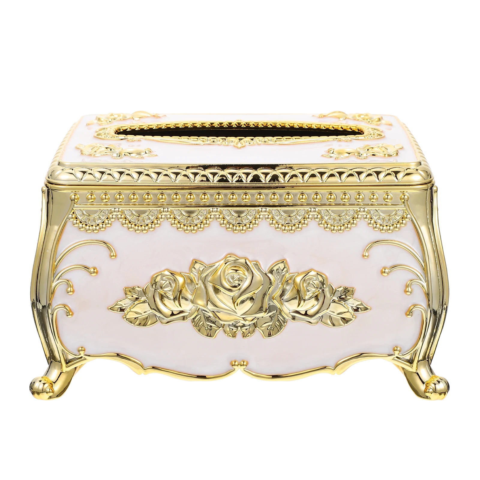 

Zinc Alloy Tissue Box Paper Towel Dispenser Vintage Desktop Decoration Simple Stylish Storage Container Home Office Use