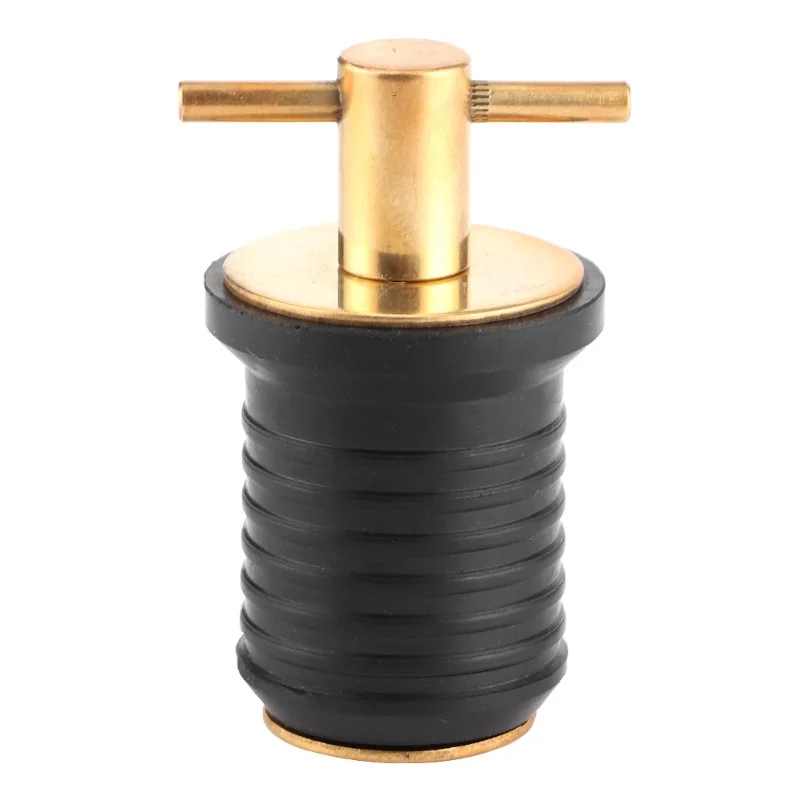 1in Rubber Brass Drain Plug THandle TwistIn Marine Accessories For Hull Livewell Boat Bilge Transom Seawall Baitwell