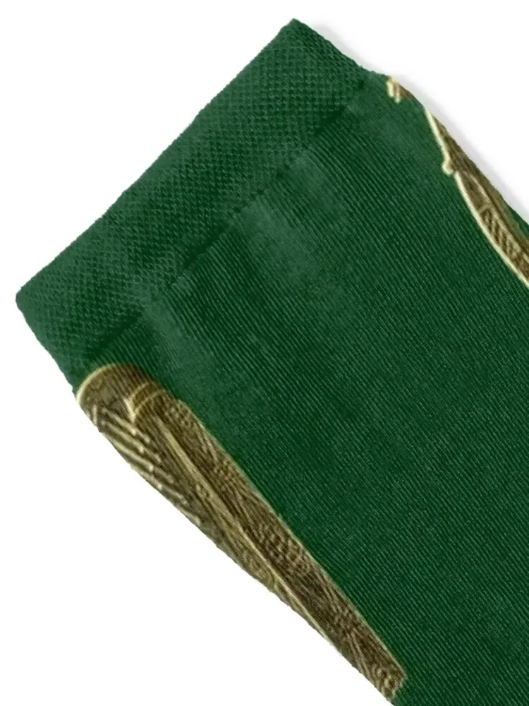 The Green Golden Irish Celtic Harp Socks Stockings heated tennis Luxury Woman Socks Men's