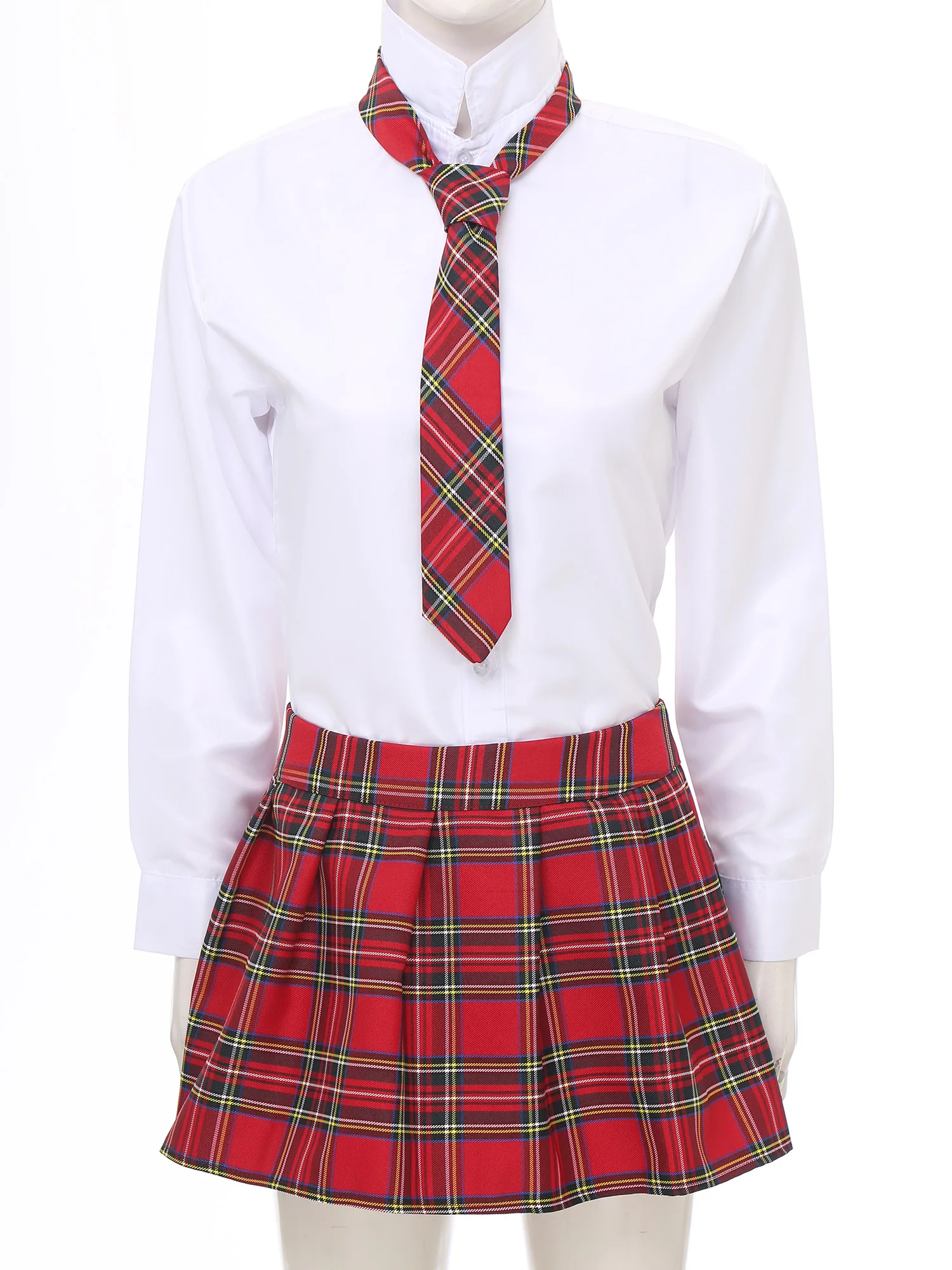 Ví Nữ Dây Kéo Kẻ Sọc Xếp Ly Mini Với Cà Vạt Nhật Nữ Sinh Đồng Nhất Váy Trang Phục Hóa Trang Lạ Mắt Đầm Bóng Bộ Trang Phục