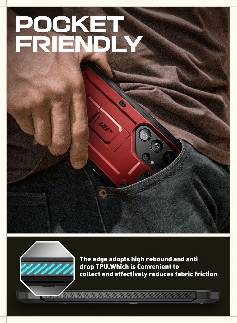 For Samsung Galaxy S24 Ultra Case 2024 SUPCASE UB Pro Full-Body Dual Layer Rugged Belt-Clip Case with Built-in Screen Protector