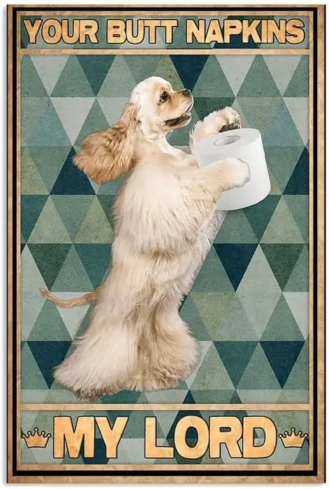 Metal Sign Your Butt Napkins American Cocker Spaniel Vintage Kitchen Signs Wall Decor Aluminum Signs for Home Bars Cafes