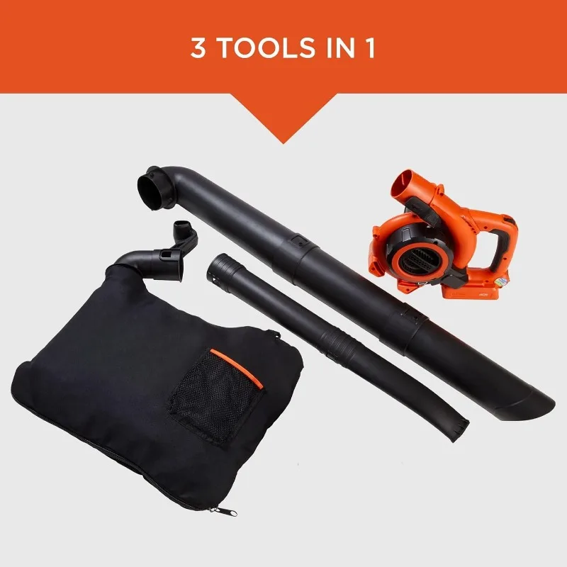 40V Cordless Leaf Blower Kit,120 mph Air Speed, 6-Speed Dial,Built-In Scraper, With Collection Bag, Battery and Charger Included