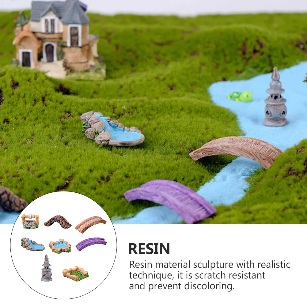 

8 Retro Mini Garden Decor Micro Landscape Decor Simulated Resin Lawn Ornaments Models Scene Props Vivid Statues Home Office DIY