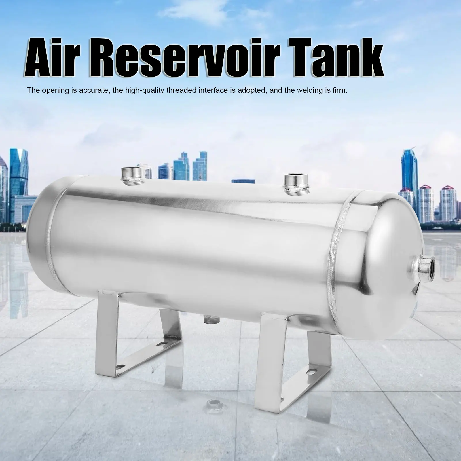 5‑Port Gas Storage  Air  Air Reservoir  Mirror Horizontal 5‑Port High Pressure Stainless Steel 1/2 1/4NPT 10L