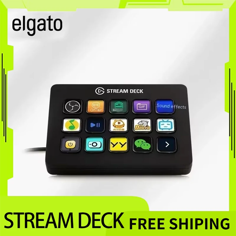 

Миниатюрная клавиатура Elgato Stream Deck MK.2, многофункциональная Панель консоли, 32 клавиши, для прямой трансляции, настольный ассистент PS Macro