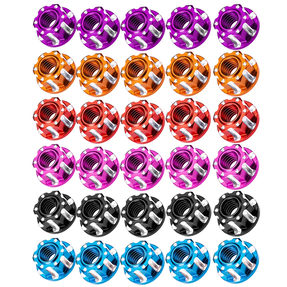 YEAHRUN 4/10Pcs M4 Wheel Nuts Cap Locking Hubs Insert Lock Nut Screw for 1/10 Tamiya TT01 TT02 Upgrade Parts
