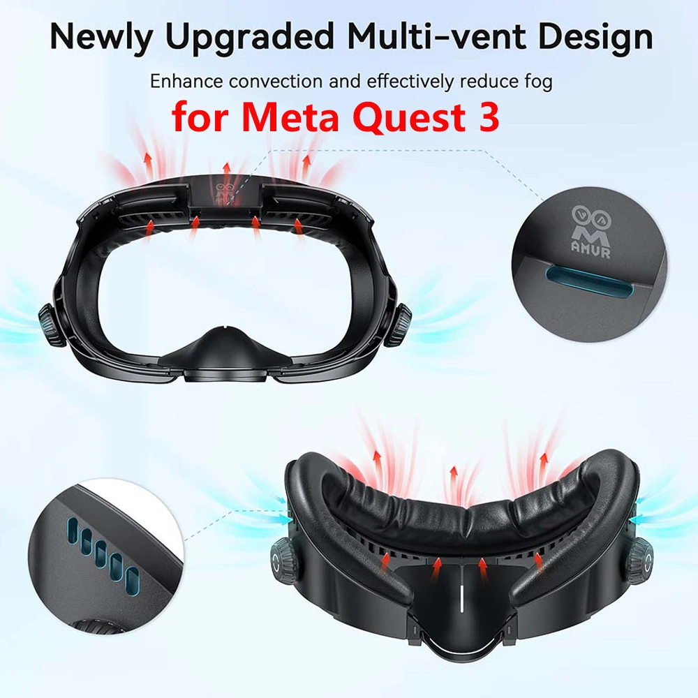 메타 퀘스트 3 VR용 아이스 실크 패드 교체용 페이스 커버 이미지