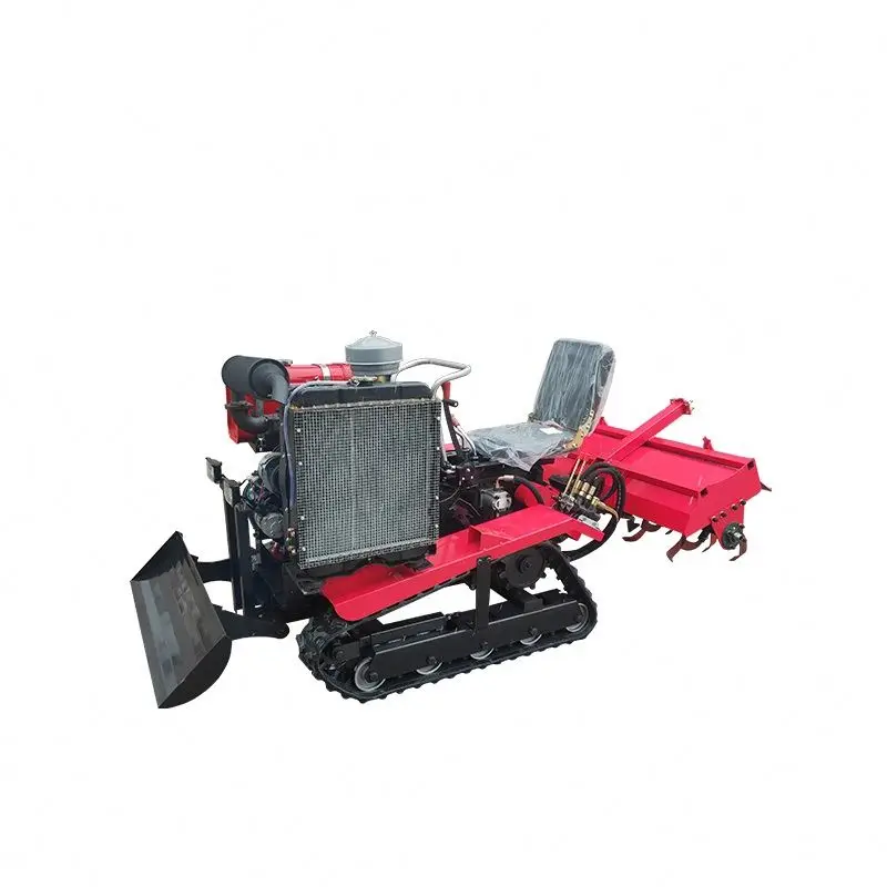 Crawler Rotary Tiller 35Hp 50Hp Multifunctional Furrowing Weeding Micro-Tiller Ride-On Tilling and Shredding Soil Cultivator
