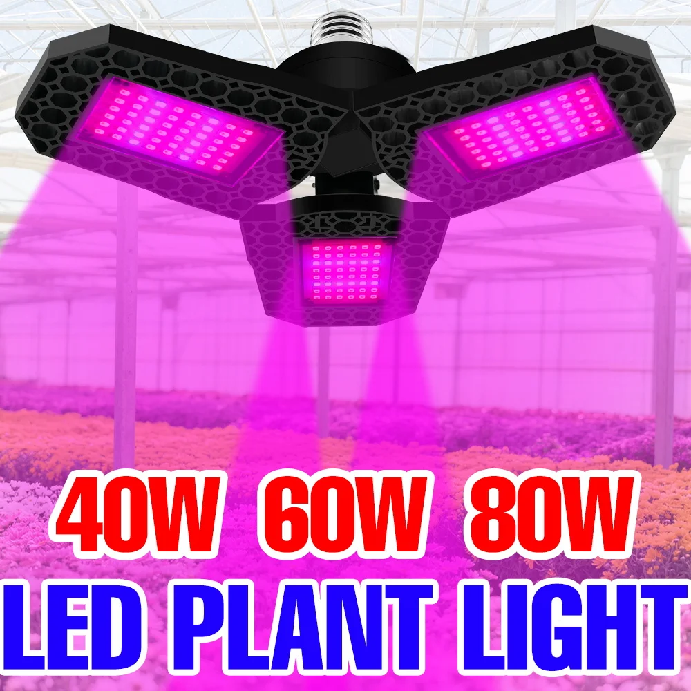 

80W E27/E26 LED Grow Light Bulb Full Spectrum Plant Cultivation Fill Lamp Greenhouse Vegetables Hydroponics Flowers Lighting