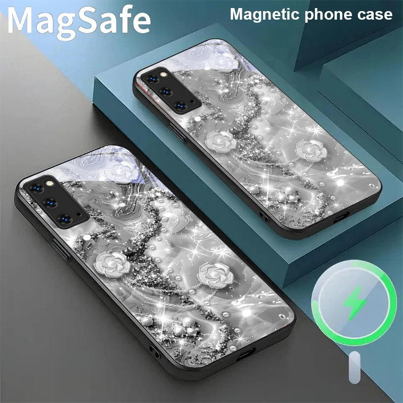

Elegant Decorative Arts For Samsung Galaxy S20 FE S21 S22 S23 Plus S24 Ultra 25 Edge S24Ultra 22Plus Magsafe Glass Phone Casee