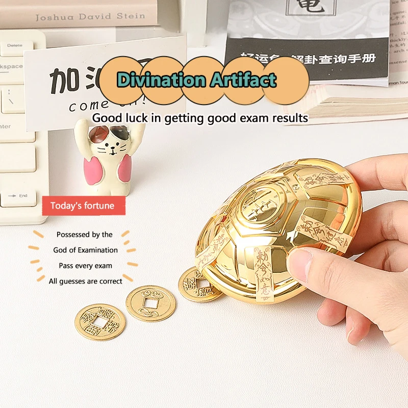 Good Luck Divination Turtle Shell Toy Funny Decompression Toy Money Turtle Desktop Decoration Creative Gift Bag Keychain Pendant