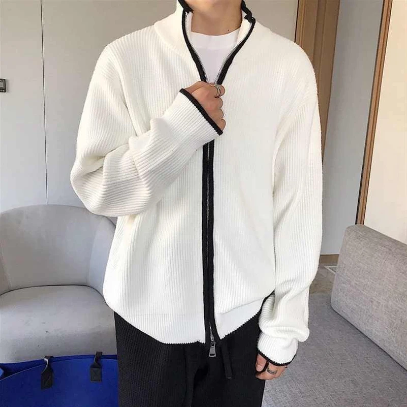 

Мужской свитер на молнии, весна-осень 2024, Новое поступление, элегантный повседневный вязаный кардиган, верхняя одежда