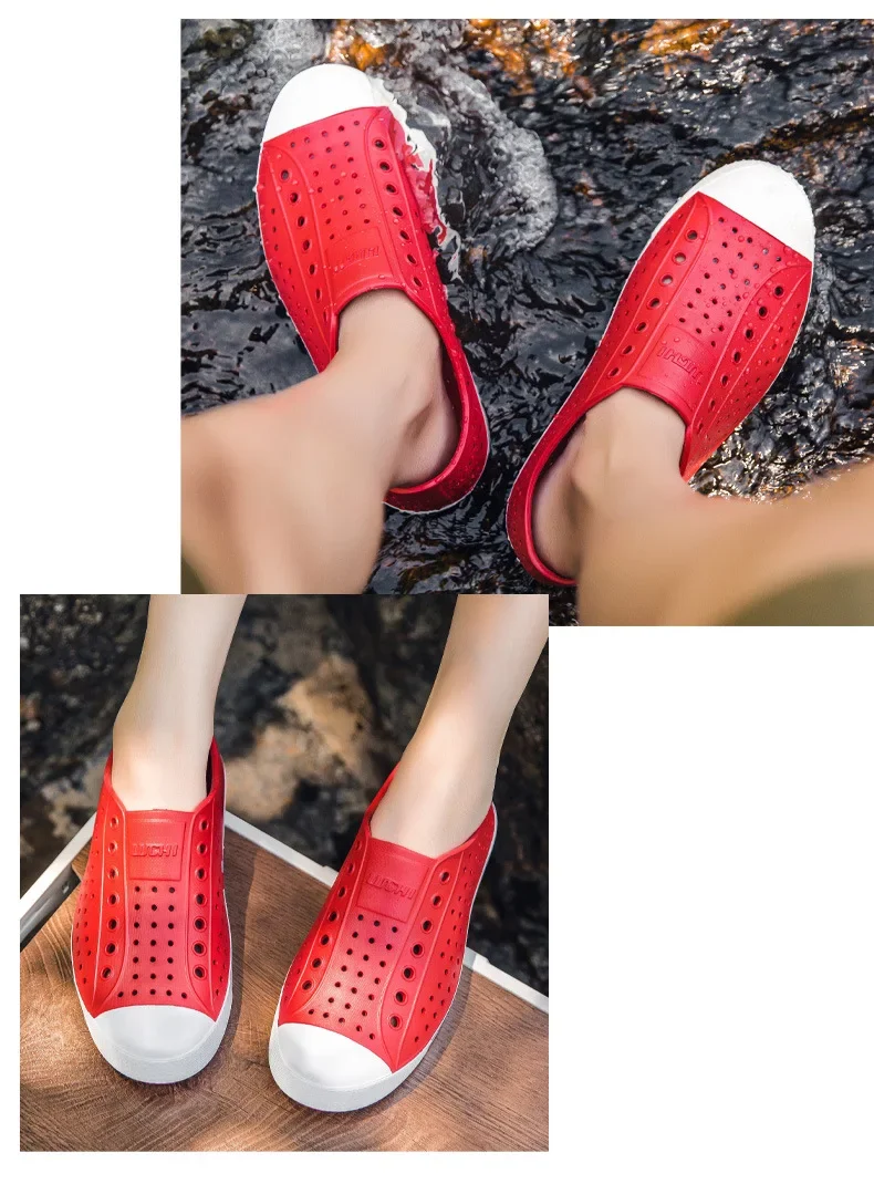 Sommer Unisex EVA Hohlschuhe Weiche Sohlen Rutschfeste Strandschuhe Herren Damen Atmungsaktive Wasserdichte Sandalen Erwachsene Casual Alltagsschuhe – Detail 10