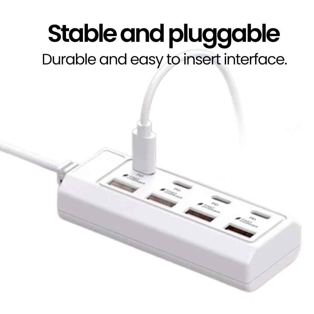 8 في 1 USB محطة شحن 25 واط PD نوع C قطاع الطاقة متعدد ميناء سطح المكتب محور الهاتف محول آيفون 16 سامسونج شاومي هواوي
