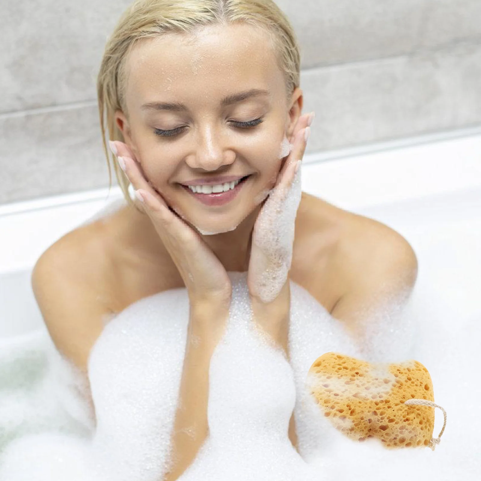 

2pcs Honeycomb For Shower Body Scrubber Exfoliating Bath Sponge Sensitive Skin Gentle Cleansing Natural Sea Sponge Alternative