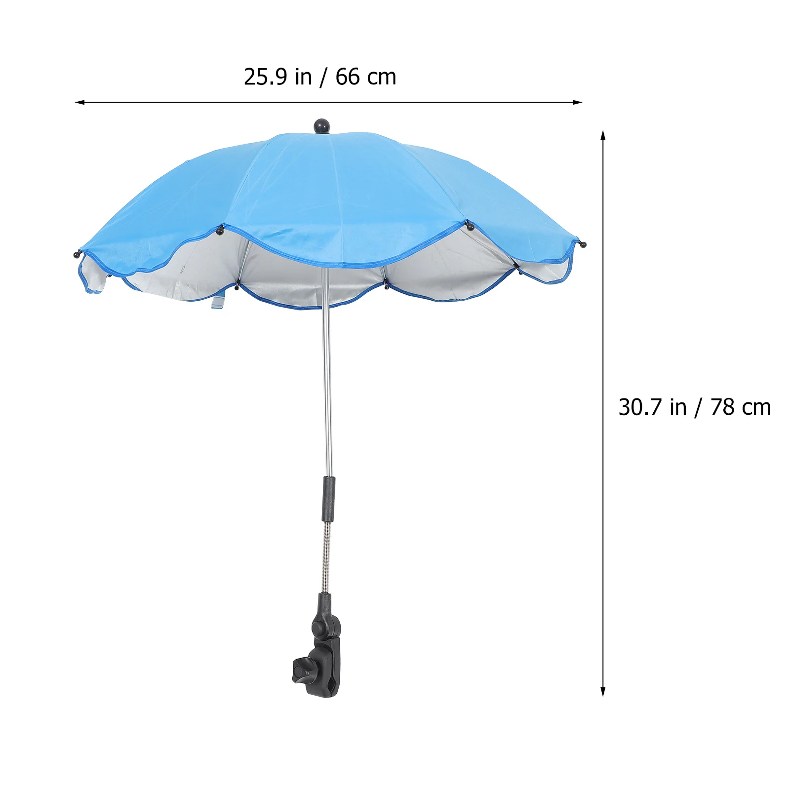 Guarda-chuva para carrinho de bebê, clipe ajustável, guarda-chuva para cadeira, acessórios para carrinho, sombra solar, proteção uv, montagem flexível