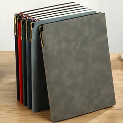 Business Notebook Soft Leather Cover Office Memo Notebook Pen Clip Design Student Diary Journal 100 Sheets Sketchbook Stationery