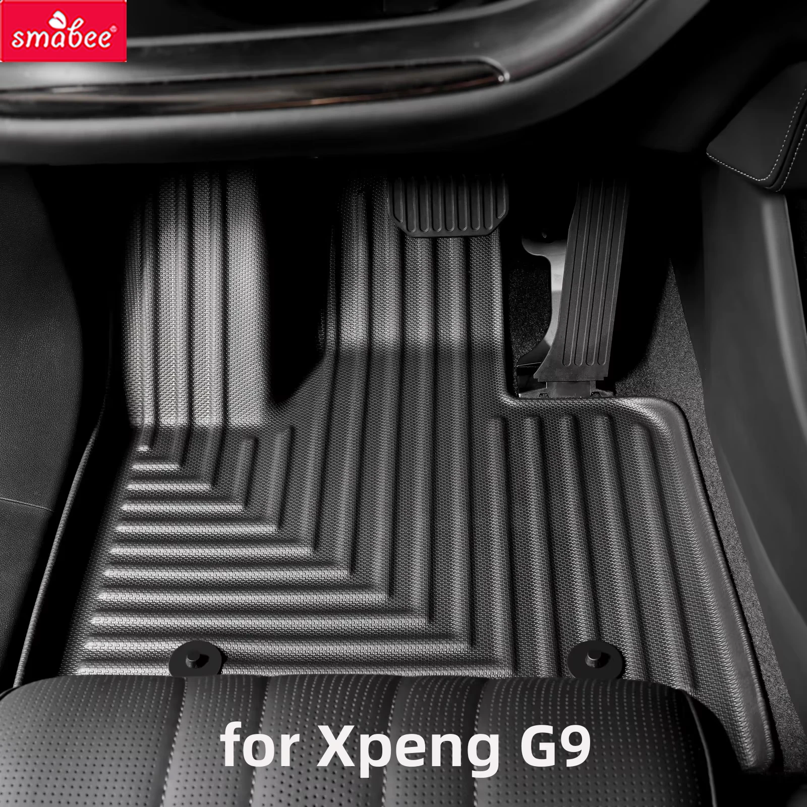 Smabee for Xpeng G9 2022-2025 TPE 3D Car Floor Mats Cargo Liner Trunk Pad Foot Mat Waterproof All Weather Accessories