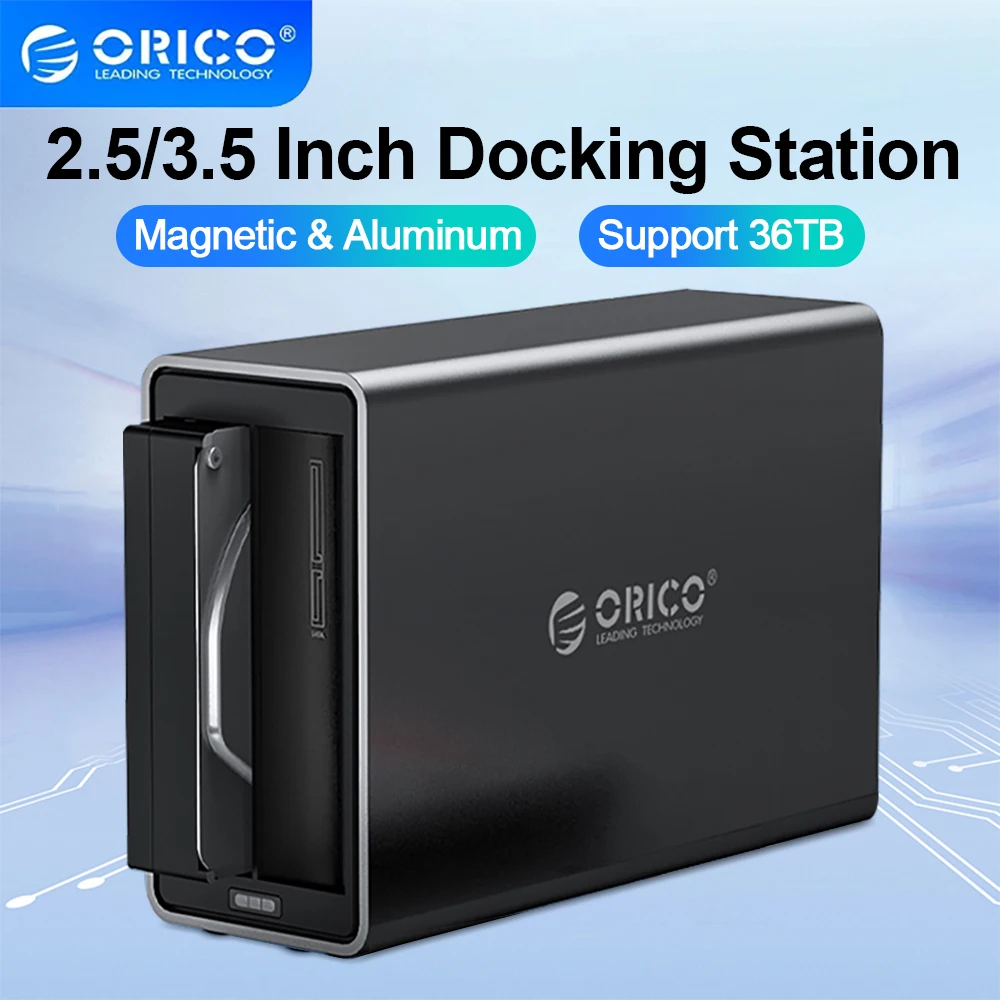 ORICO PC 케이스용 USB 3.0 HDD 도킹 스테이션, 알루미늄 마그네틱 외장 HDD 인클로저, 5Gbps 지지대 UASP, 36TB HDD 케이스, 3.5 인치