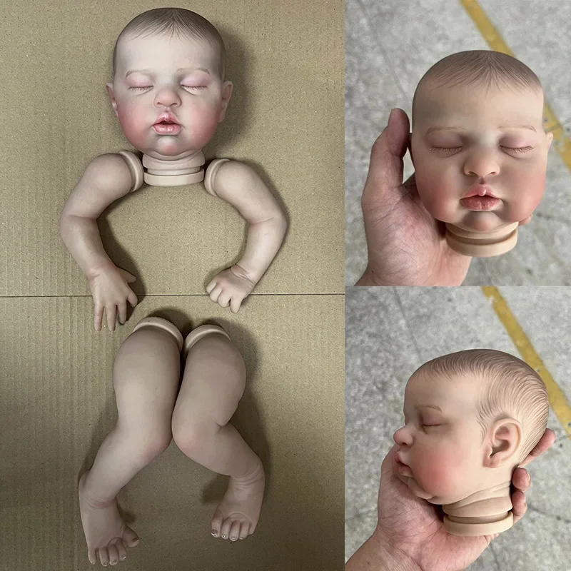 19Inch Unfinished Kit Already Painted Reborn Teddy Kits Very Lifelike Baby Doll with Many Details Veins DIY Toys