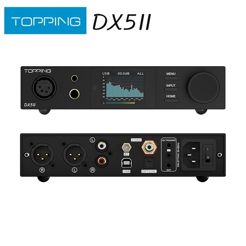 TOPPING DX5 II フルバランス DAC & ヘッドフォンアンプ コンボ デュアル ES9039Q2M DSD512 PCM768kHz LDAC デコーダーアンプ