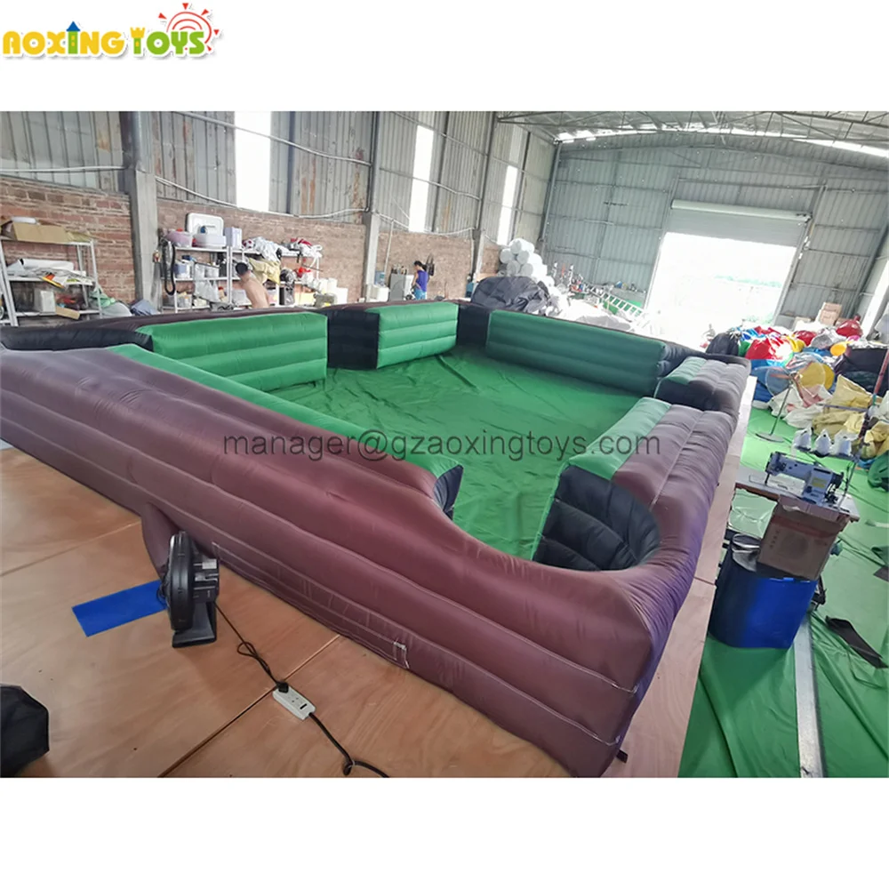 Outdoo-billar inflable gigante para adultos y niños, mesa de fútbol con 16 bolas, juegos deportivos humanos, 6x4m