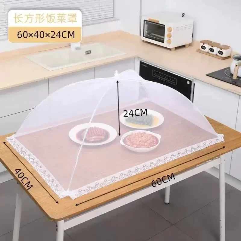 Foldable Food Cover Mesh Table Dish Cover Anti‑fly Dust‑proof Kitchen Meal Tent Home Food Protector for Household Dining