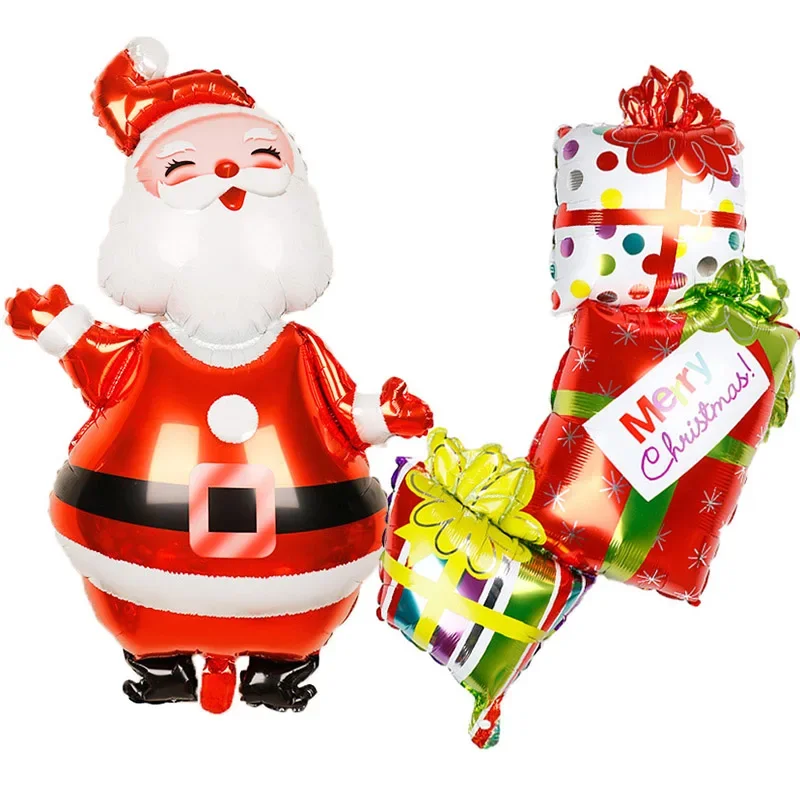 Christmas Cartoon Santa Claus Snowman Foil Balloons Party New Year Decorations Party Balloons Inflatable Helium Balloon Kids Toy