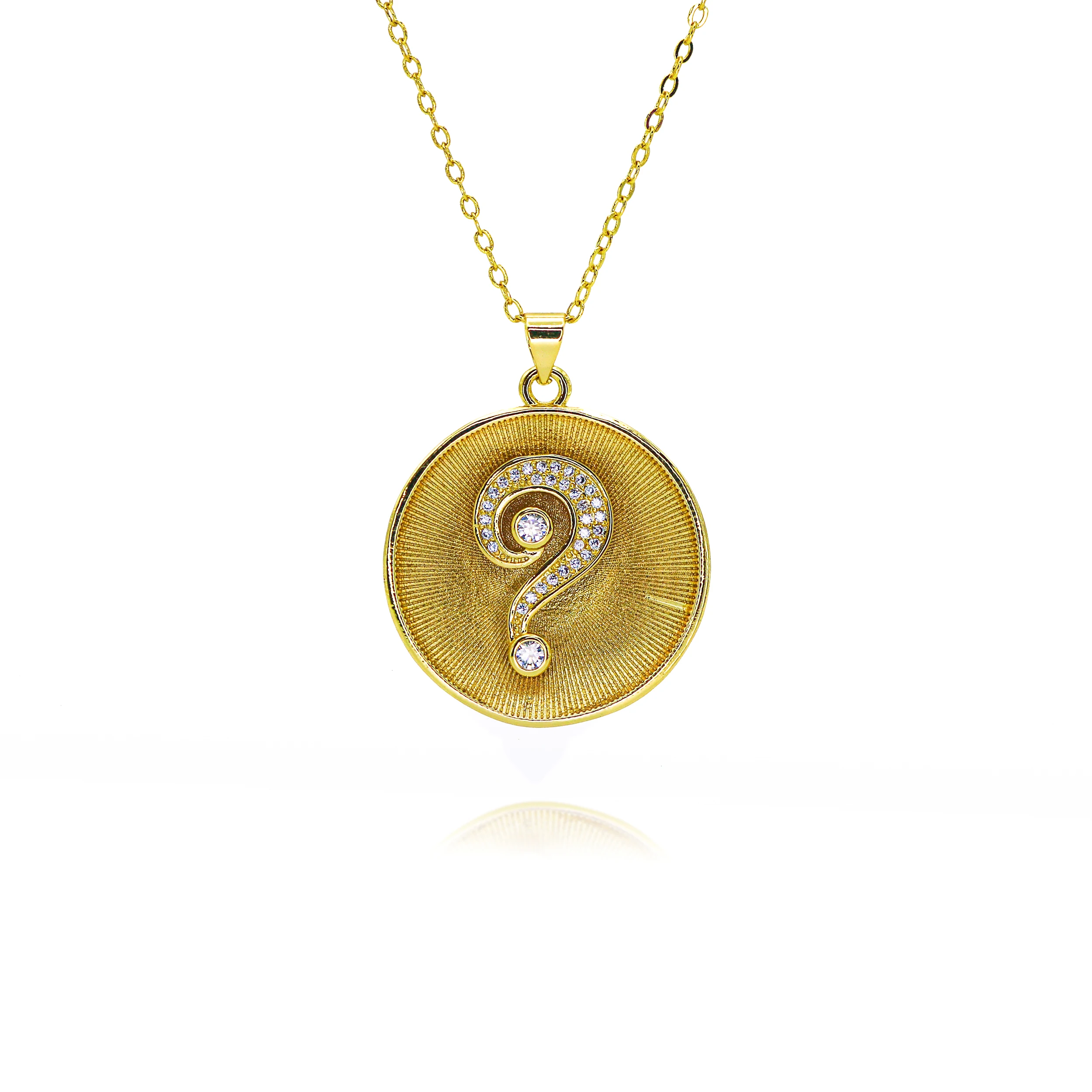 Gold Color Question Mark Symbol Charms for Necklace Bracelets Earrings CZ Paved Exclamation Mark Pendant DIY Jewelry Accessories