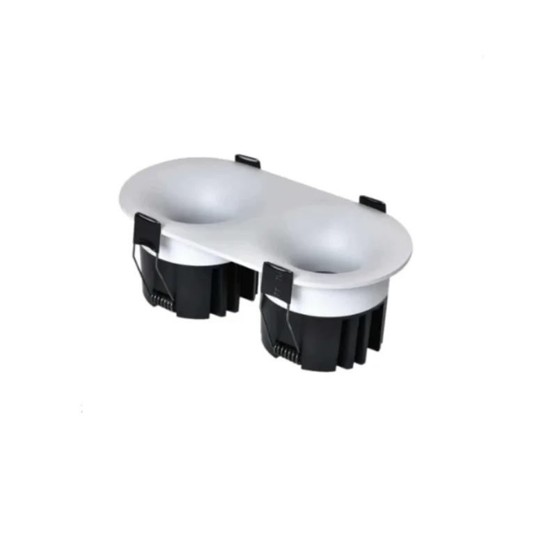 Embedded intelligent spotlight, double-head, elliptical shape, deep anti-glare, suitable for living rooms, hotels and shops