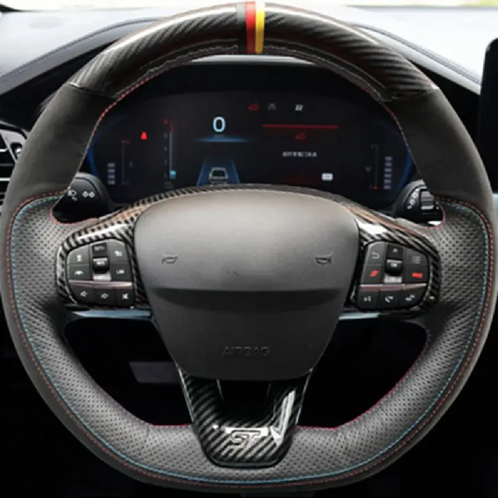 

Suede Braid Car Accessories Customized Car Steering Wheel Cover For Ford Focus ST ST-Line 2019-2020 Fiesta ST ST-Line 2018-2019
