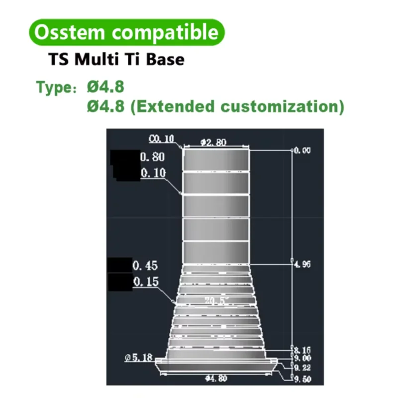 Dental Parts Osstem Multi-Unit Titanium Base Abutment CAD/CAM Grade 5 Ti-Base High Precision Implant Restoration Accessories