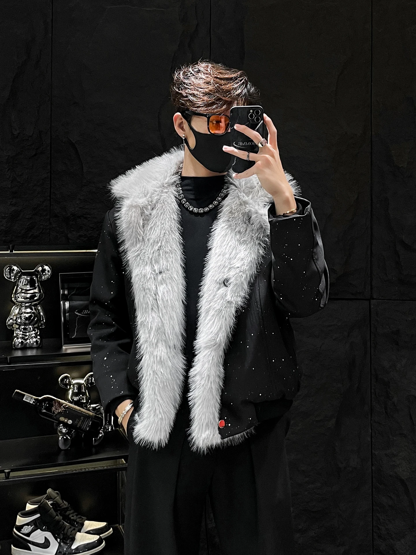 

Мужская двусторонняя одежда, зимняя куртка Thiened на подкладке с меховым воротником, теплое пальто, повседневное пальто с дизайном Mountain Eagle